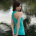 BELLA + CANVAS Women's Sheer Mini Rib Racerback Tank